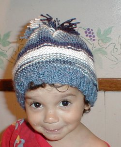 My child eating cereal and posing for a picture